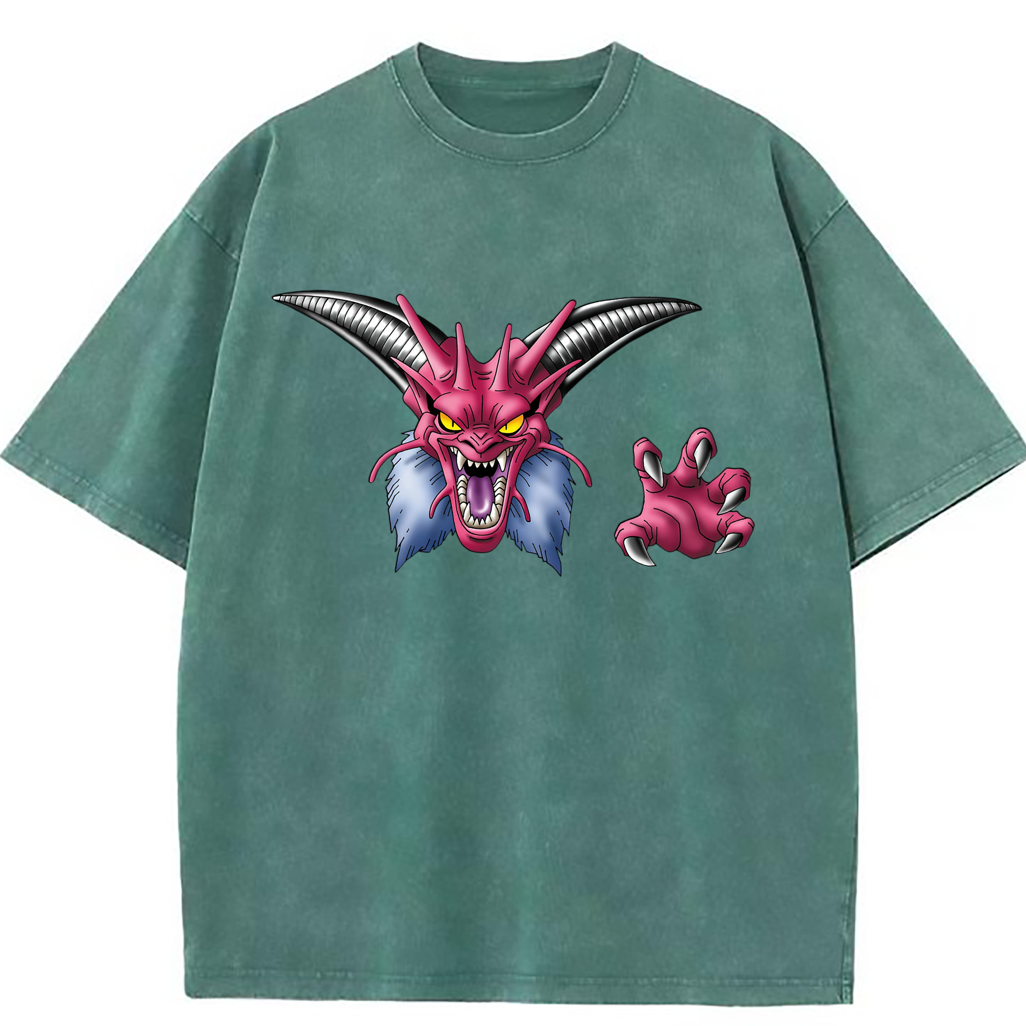 （画像用） ドラゴンクエスト Doragon Kuesuto Dragon Quest 綿100% ヴィンテージ風 半袖Tシャツ（フロントプリント）
